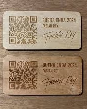 Custom Scannable QR Code on Wood Card